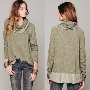 Free People Beach Green Cocoon Cowl Neck Tunic XS/S